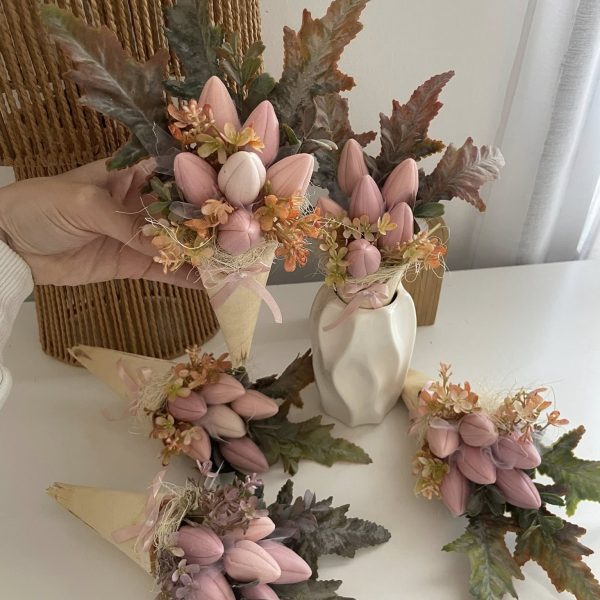 Nyírfa tölcséres tulipáncsokor